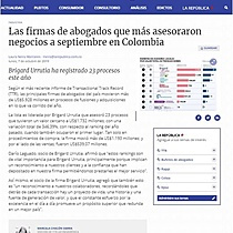 Las firmas de abogados que ms asesoraron negocios a septiembre en Colombia